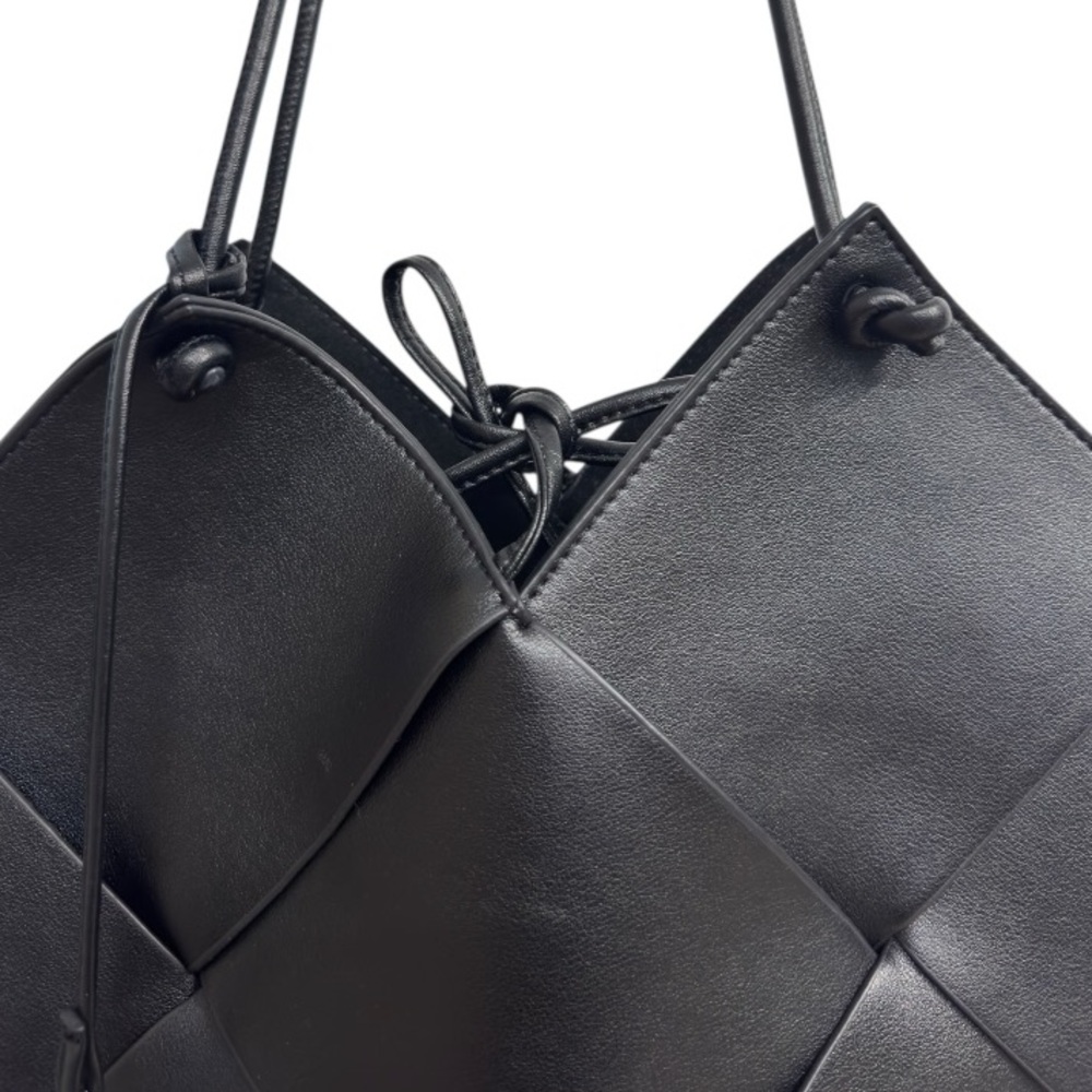 Bob Ore Black Contexture Leather Tote With Removable Suede Compartment Bag - Picture 3 of 15